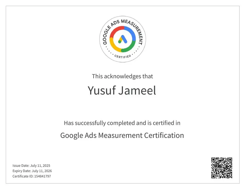 Ads Measurement certification
