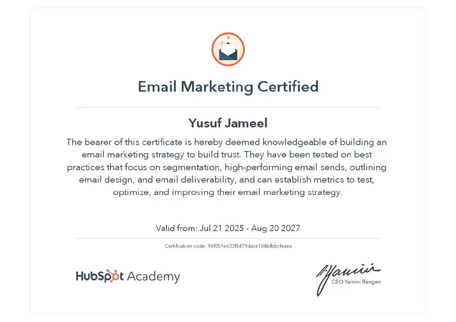 Email Marketing certification