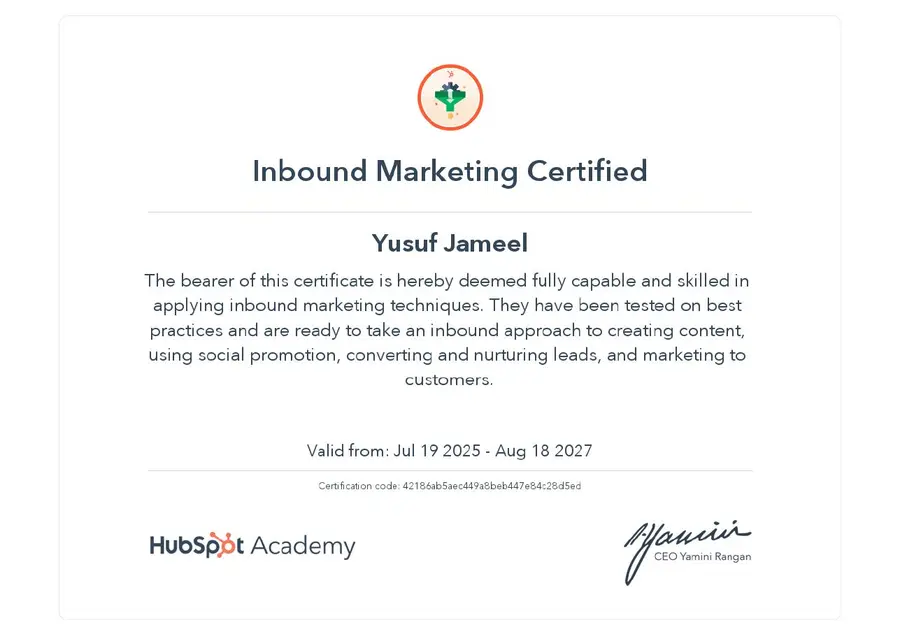 Inbound Marketing certification
