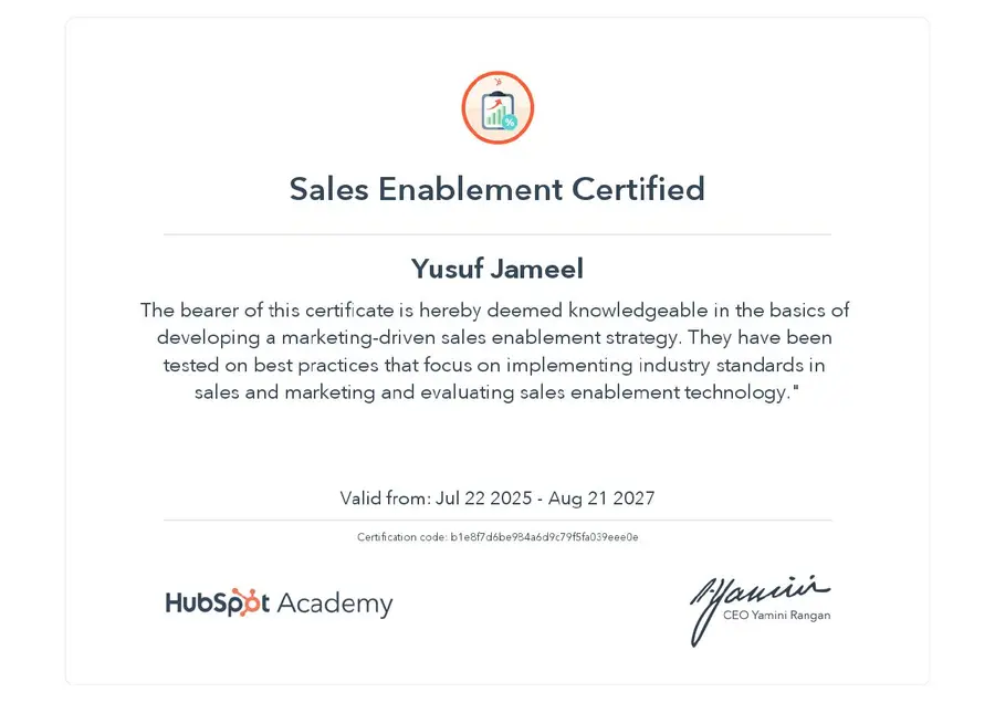 Sales Enablement certification