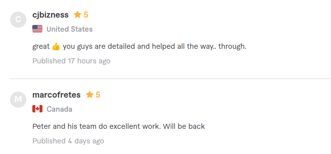 Client review screenshot 9